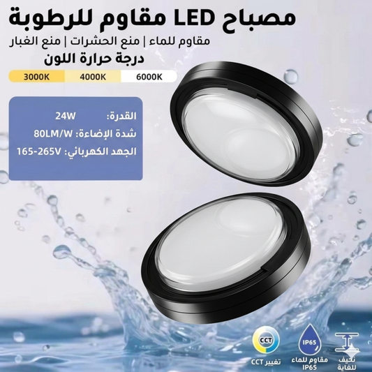 Modern Black LED Ceiling & Wall Light 24W 3 Color Changing IP54