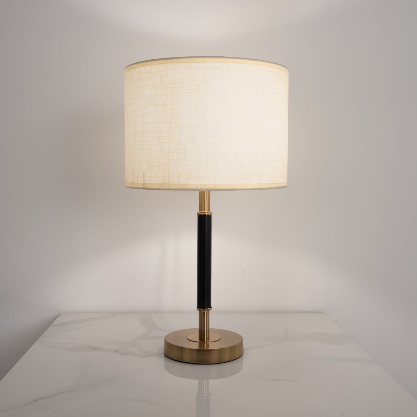 Modern Black & Gold Table Lamp with E27 Bulb – Stylish Bedside & Desk Light