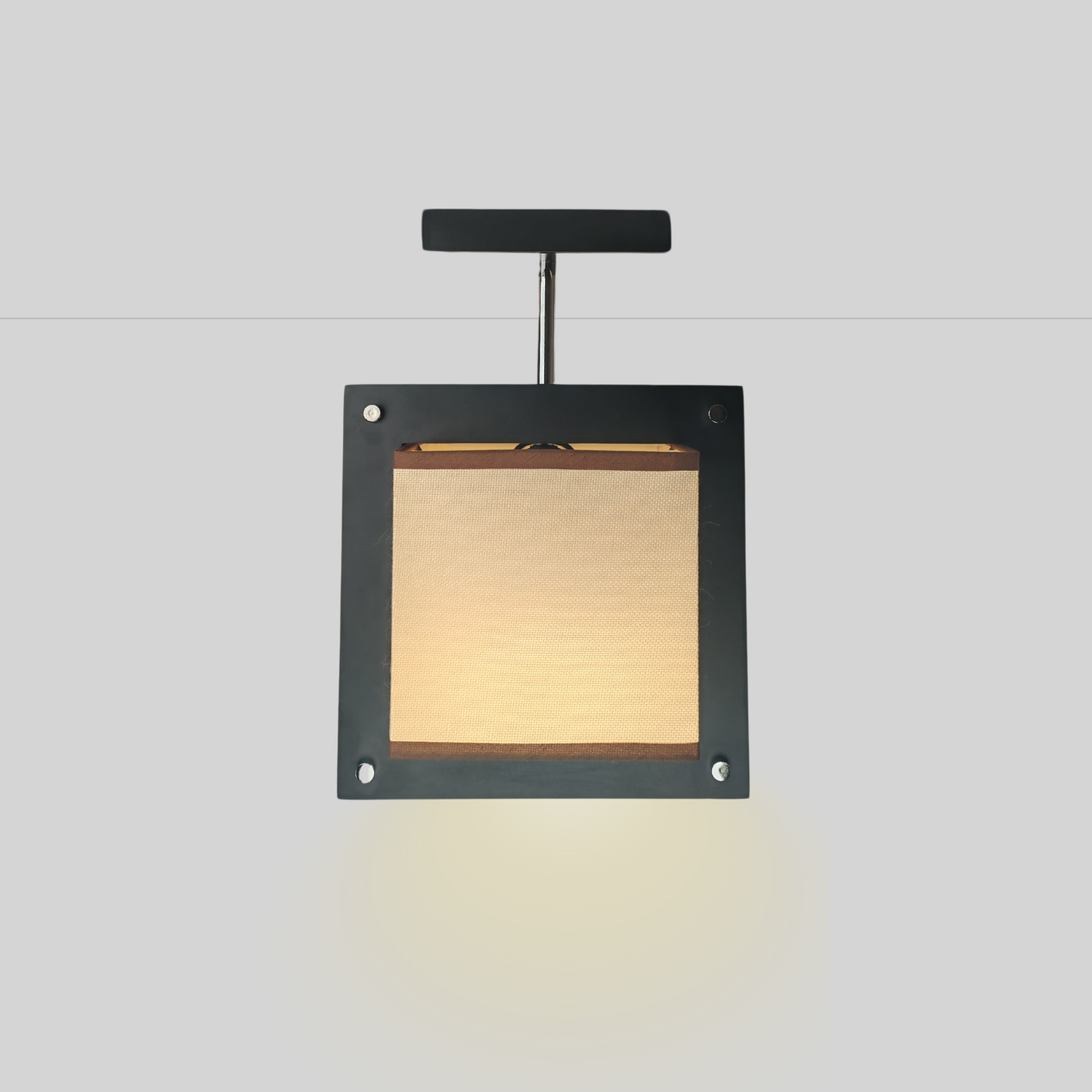 Semi Modern Pendant Ceiling Light Coffee Brown E27 Metal Hanging Lamp Single Head