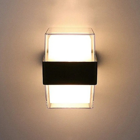 Modern Black LED Wall Light Warm White 3000K Metal Wall Sconce