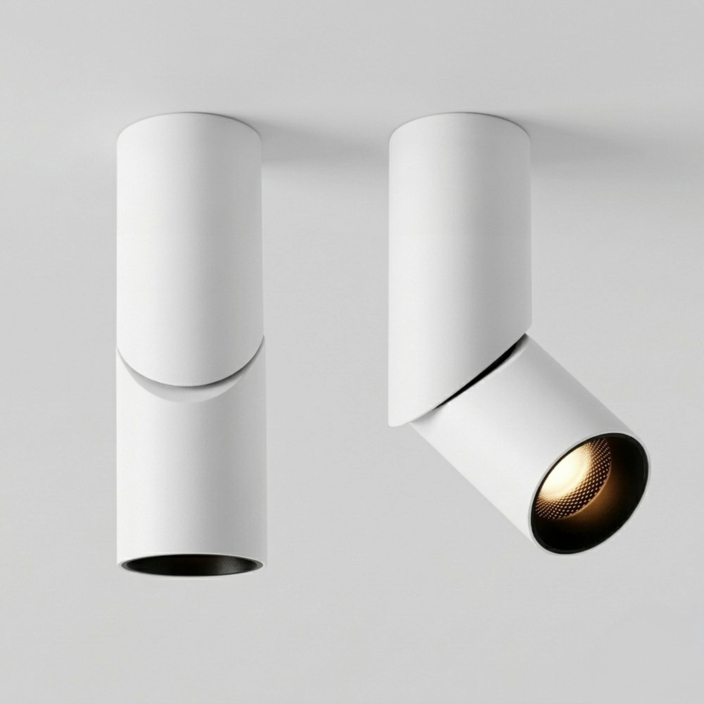 Modern White Cylinder Ceiling Spotlight MR16 Anti-Glare Adjustable Metal Ceiling Light