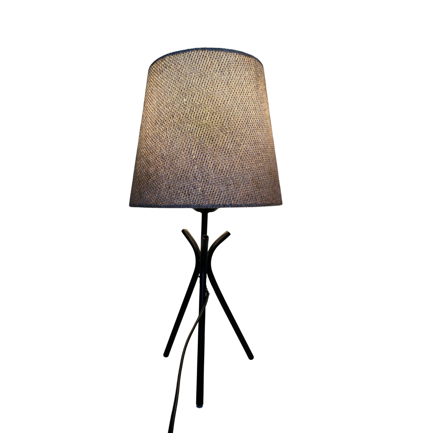 Modern Black Table Lamp with Grey Shade – Elegant Bedside & Desk Lighting E27