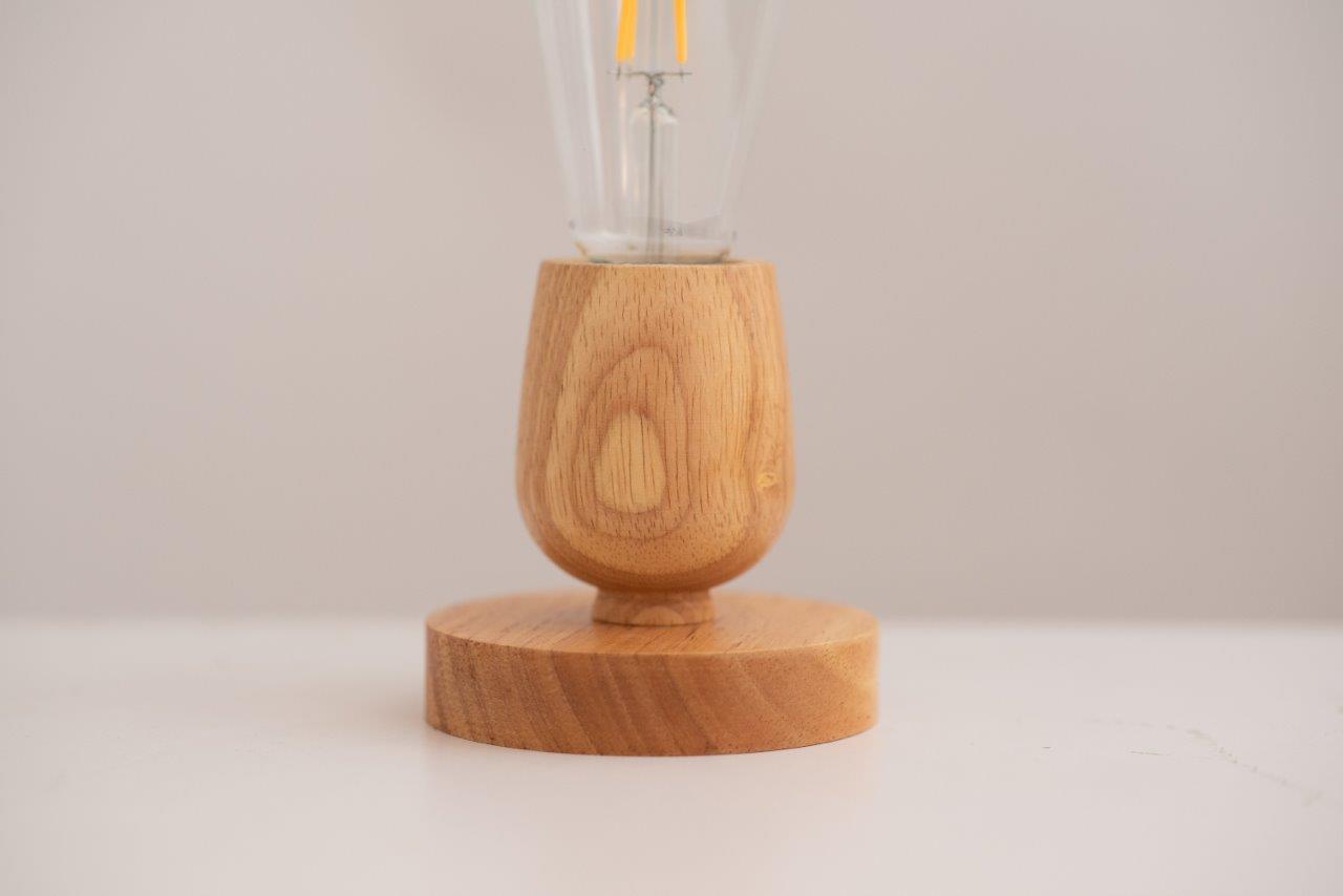 Modern Wooden Table Lamp E27 Bedside Lamp Natural Wood