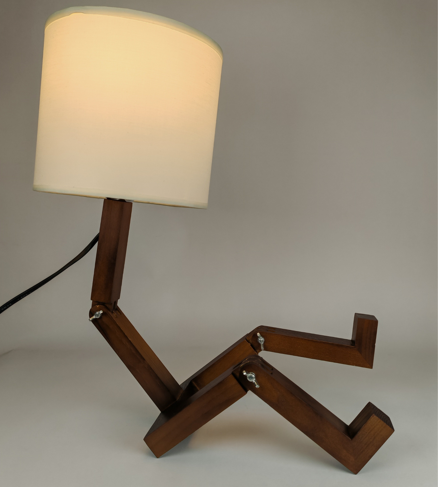 Modern Wooden Table Lamp Coffee Brown E27 Bedside Lamp with Book Holder Decorative Lighting