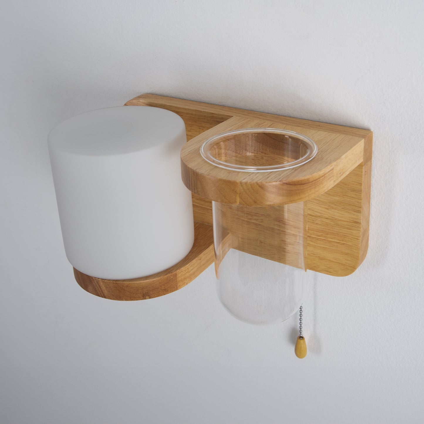 Modern Wooden Wall Light Left Design with E27 Bulb – Elegant Indoor Wall Sconce