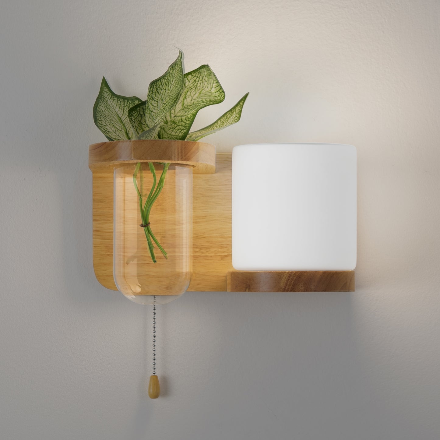 Modern Wooden Wall Light Right Design with E27 Bulb – Stylish Indoor Wall Sconce