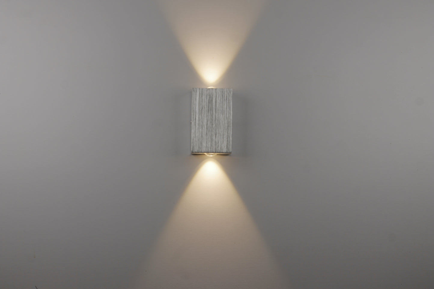 Modern Grey LED Wall Light 2 Heads 6W Warm Light Metal Wall Mounted Sconce