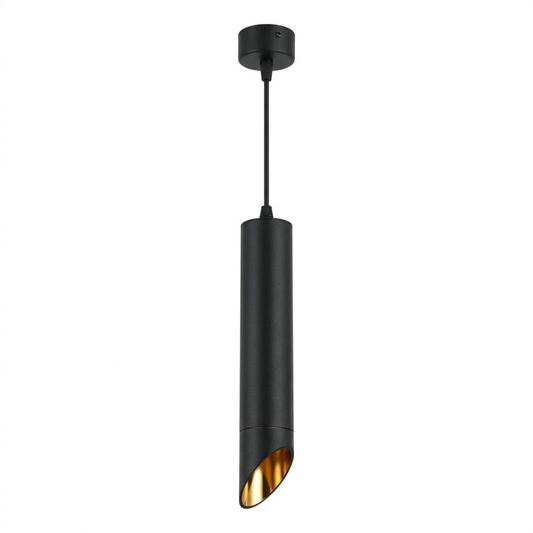 Modern Black Pendant Spot Light MR16 Hanging Cylinder Light