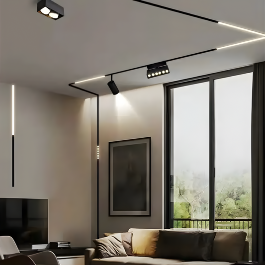 Magnetic Track Light 12W 22cm Warm White 3000K – Modern Black LED Linear Light for Ceiling & Wall