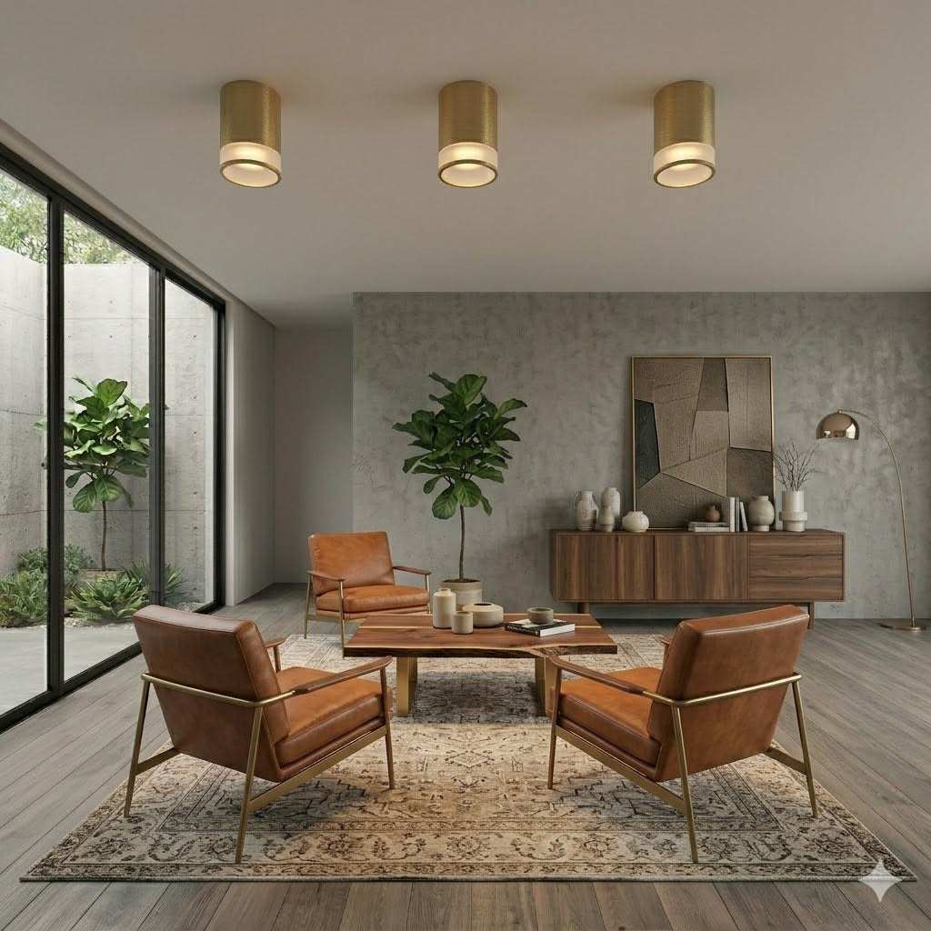 Modern Gold Cylinder Spot Light MR16 Ceiling Mounted