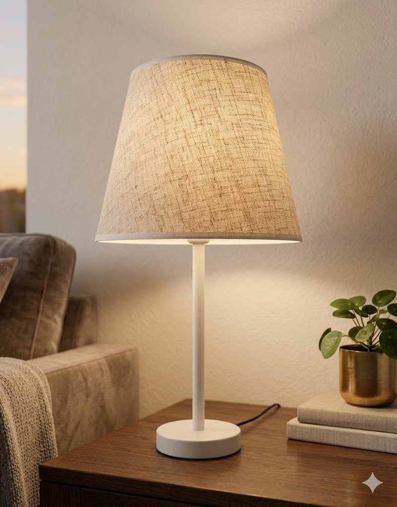 Modern White Table Lamp E27 Metal Bedside Lamp Decorative Lighting