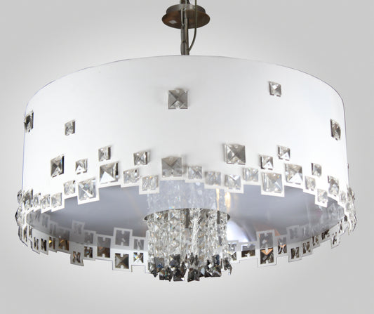 Modern White 7-Head Chandelier – Elegant Ceiling Light for Living & Dining Spaces
