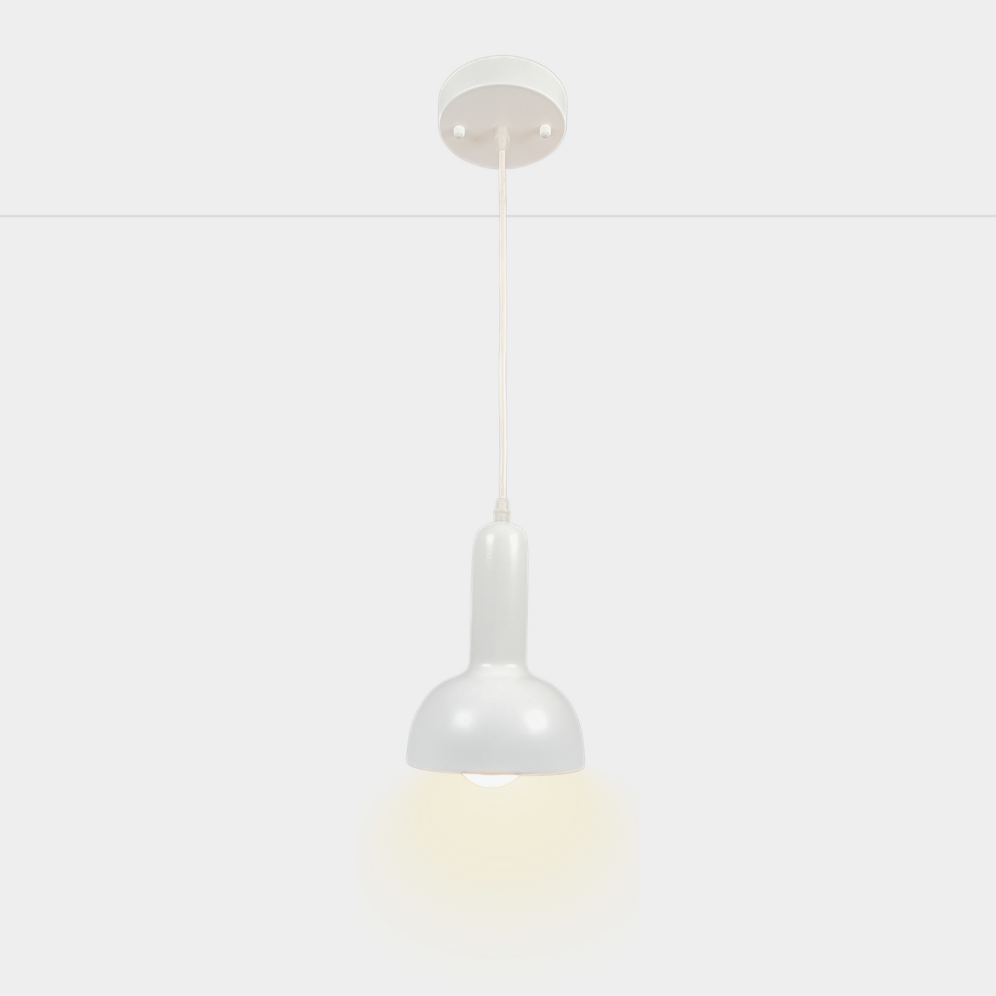 Modern White Pendant Ceiling Light Single Head E27 Metal Hanging Lamp