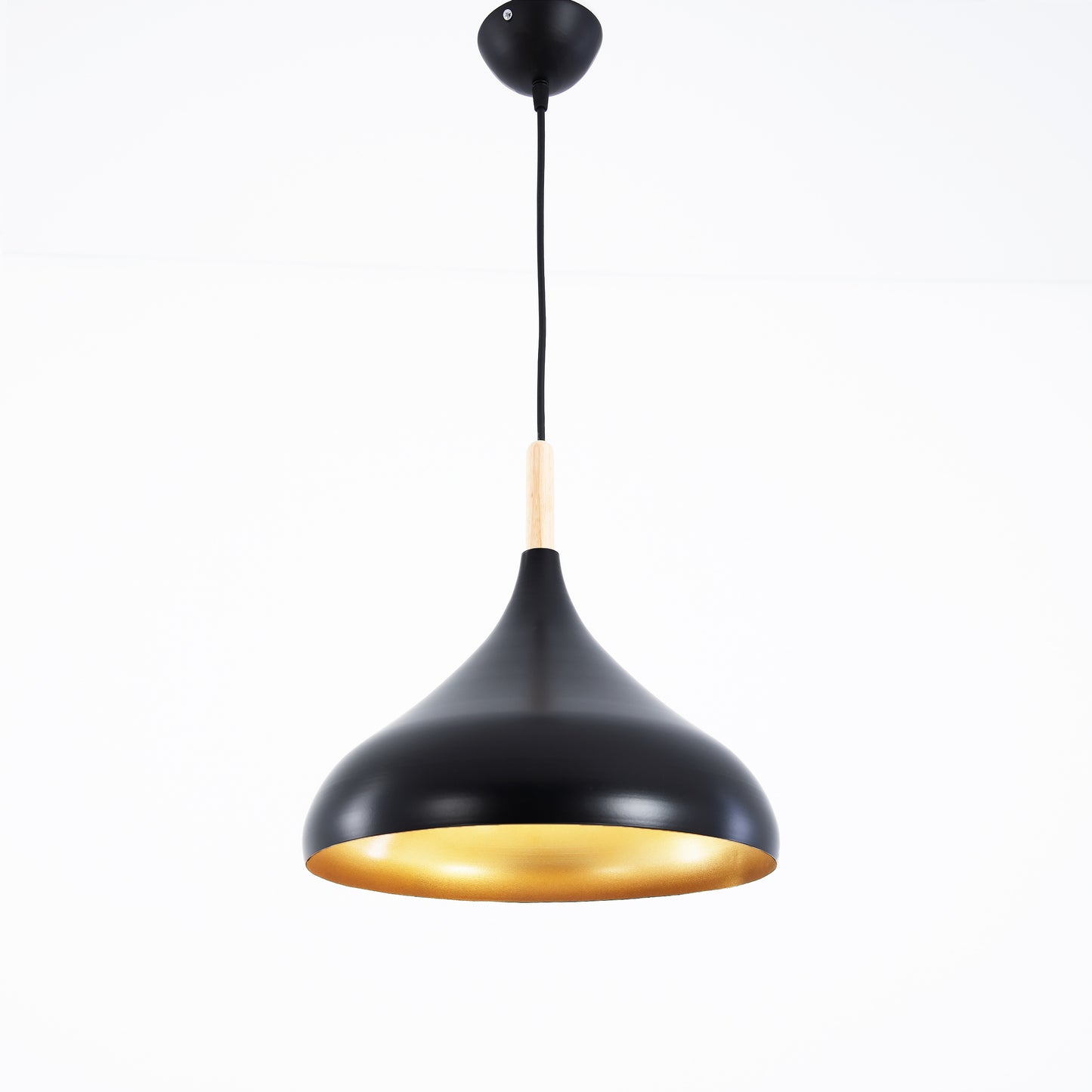 Modern Black Metal Pendant Light Single Head E27 Ceiling Hanging Lamp