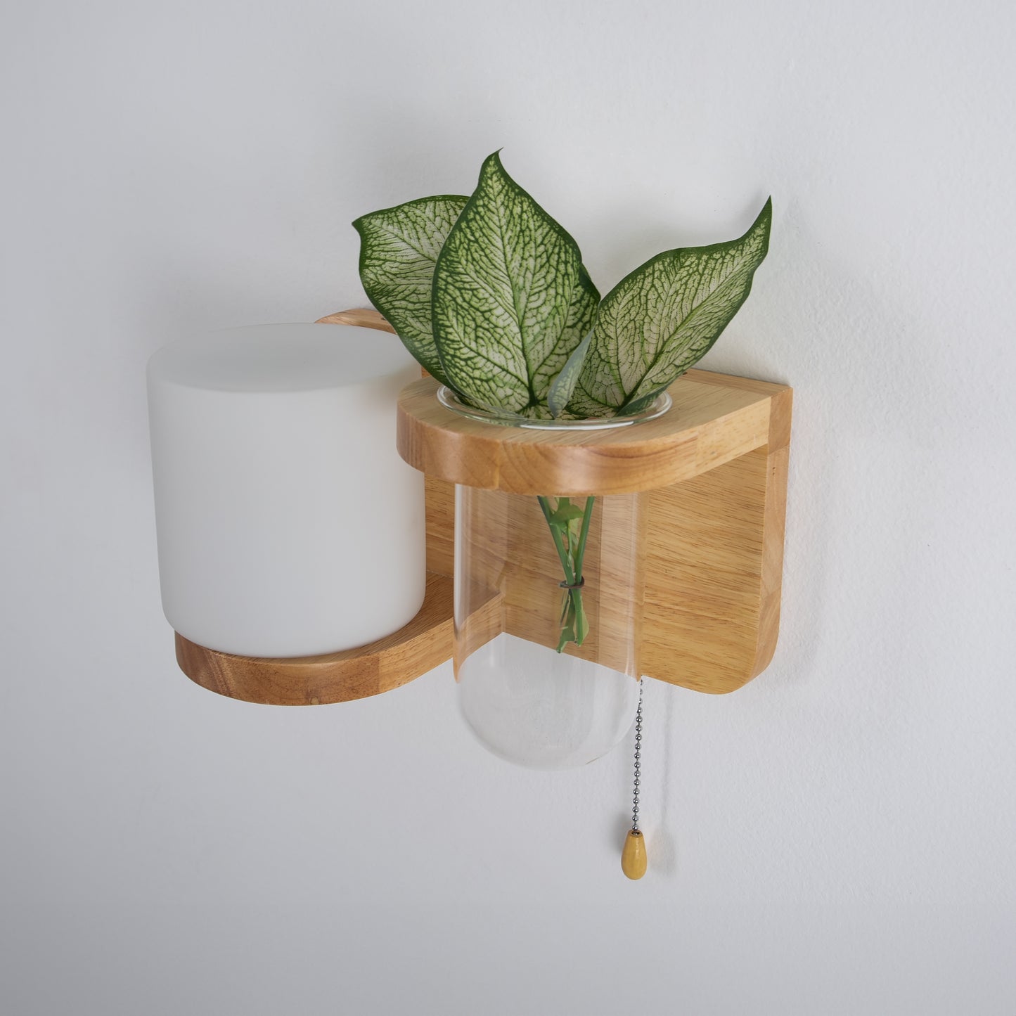 Modern Wooden Wall Light Left Design with E27 Bulb – Elegant Indoor Wall Sconce
