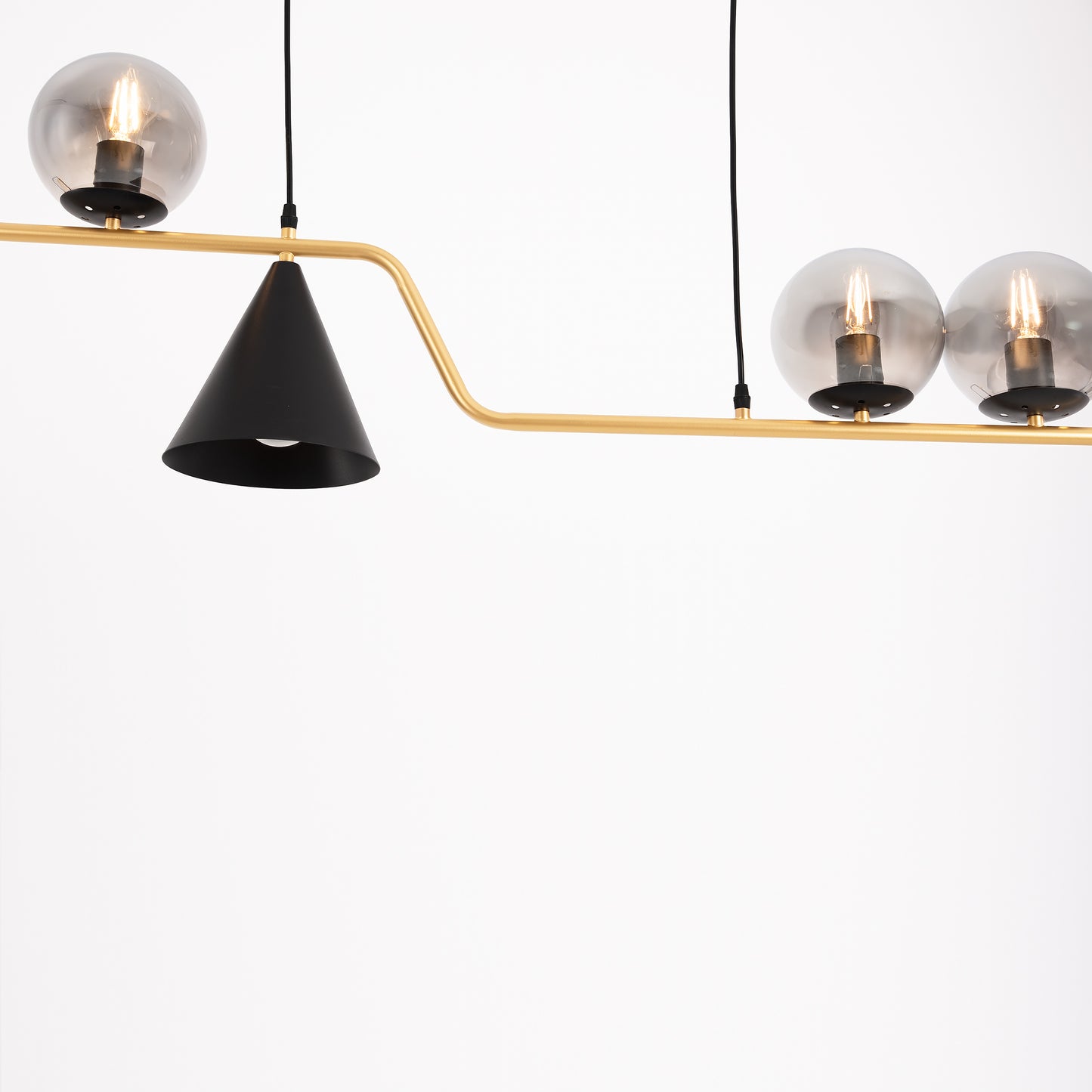 Modern pendant necklace, gold * black
