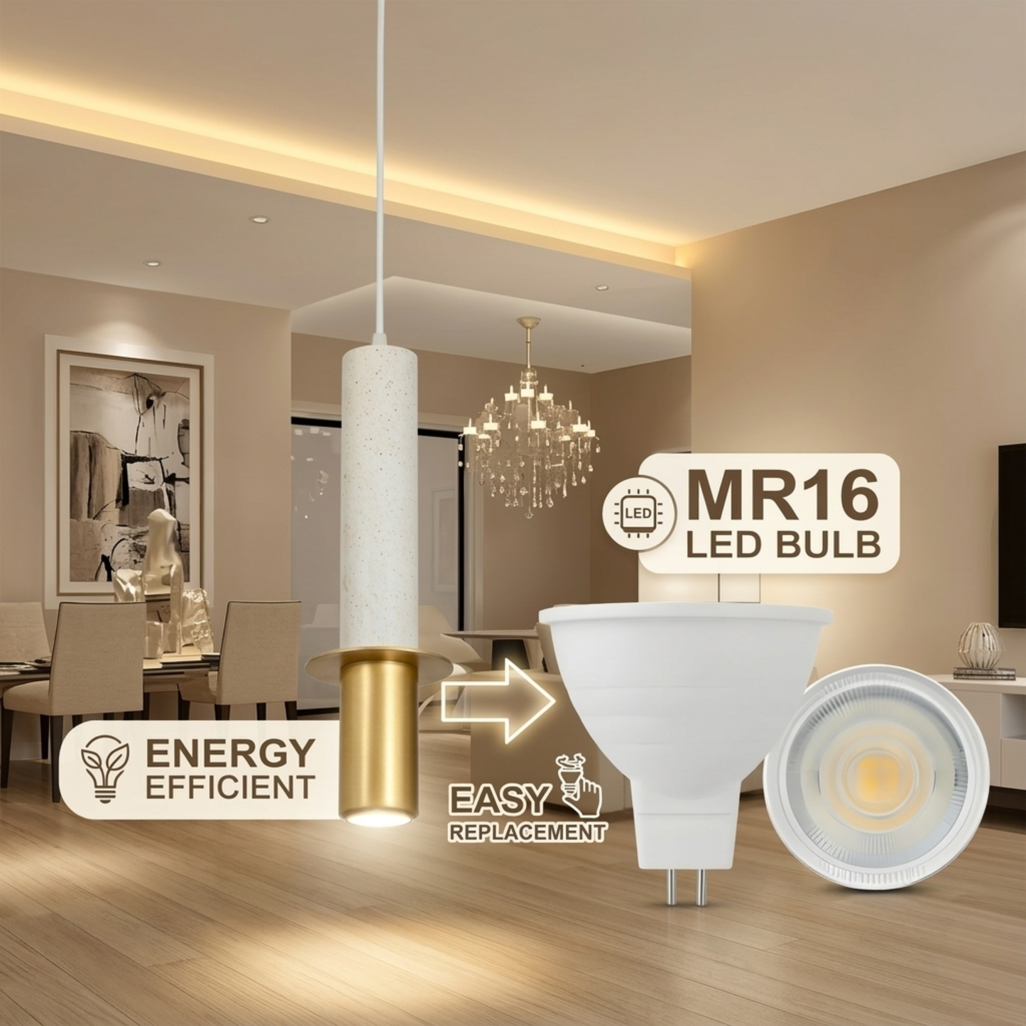 Modern Stone Beige Pendant Spot Light MR16 Hanging Cylinder Light