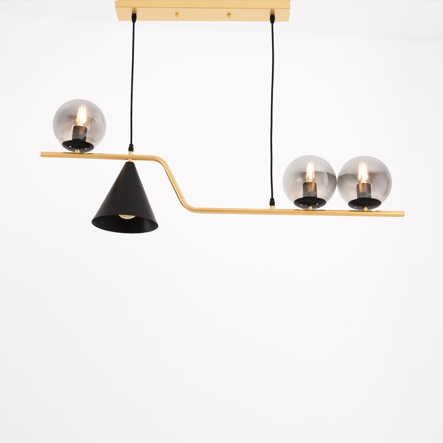 Modern pendant necklace, gold * black