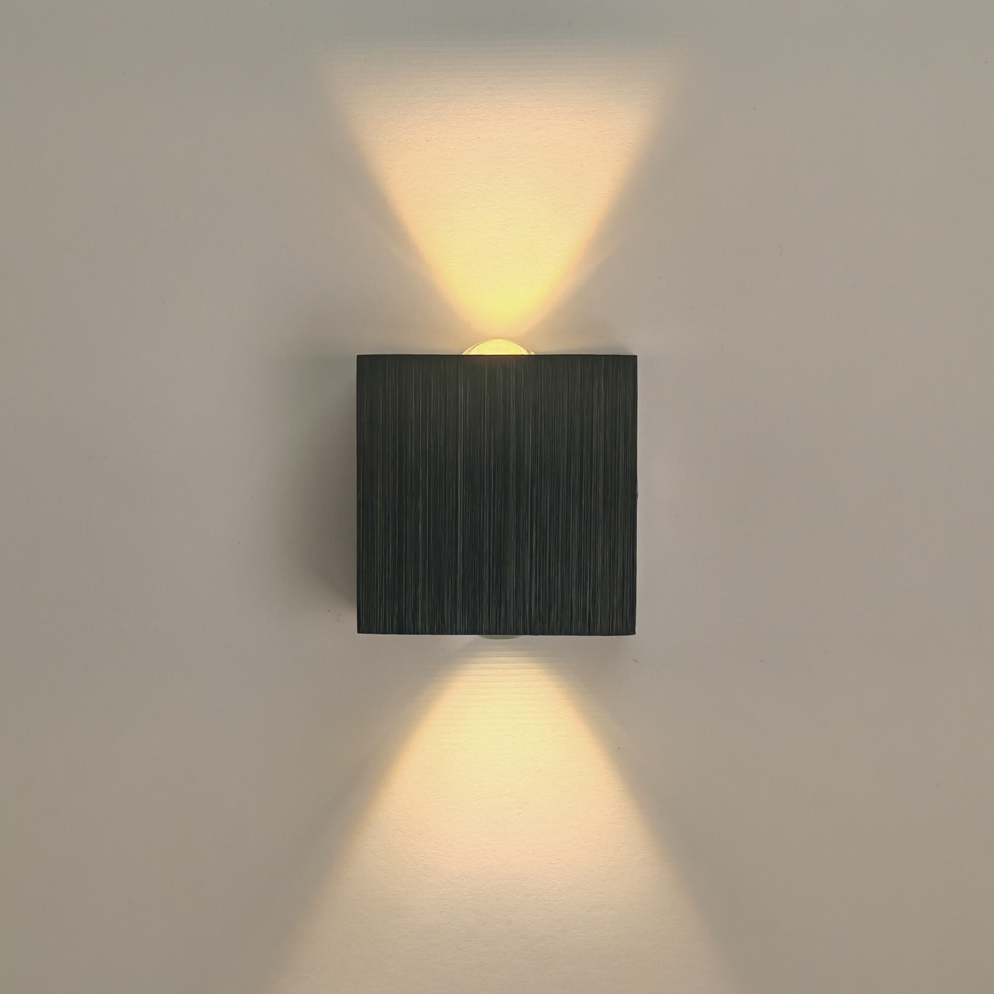 Modern Black LED Wall Light 2 Heads 4W Warm Light Metal Wall Mounted Sconce