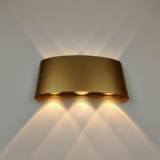 Modern Gold Wall Light LED Warm White 3000K Slim Elegant Metal Wall Sconce