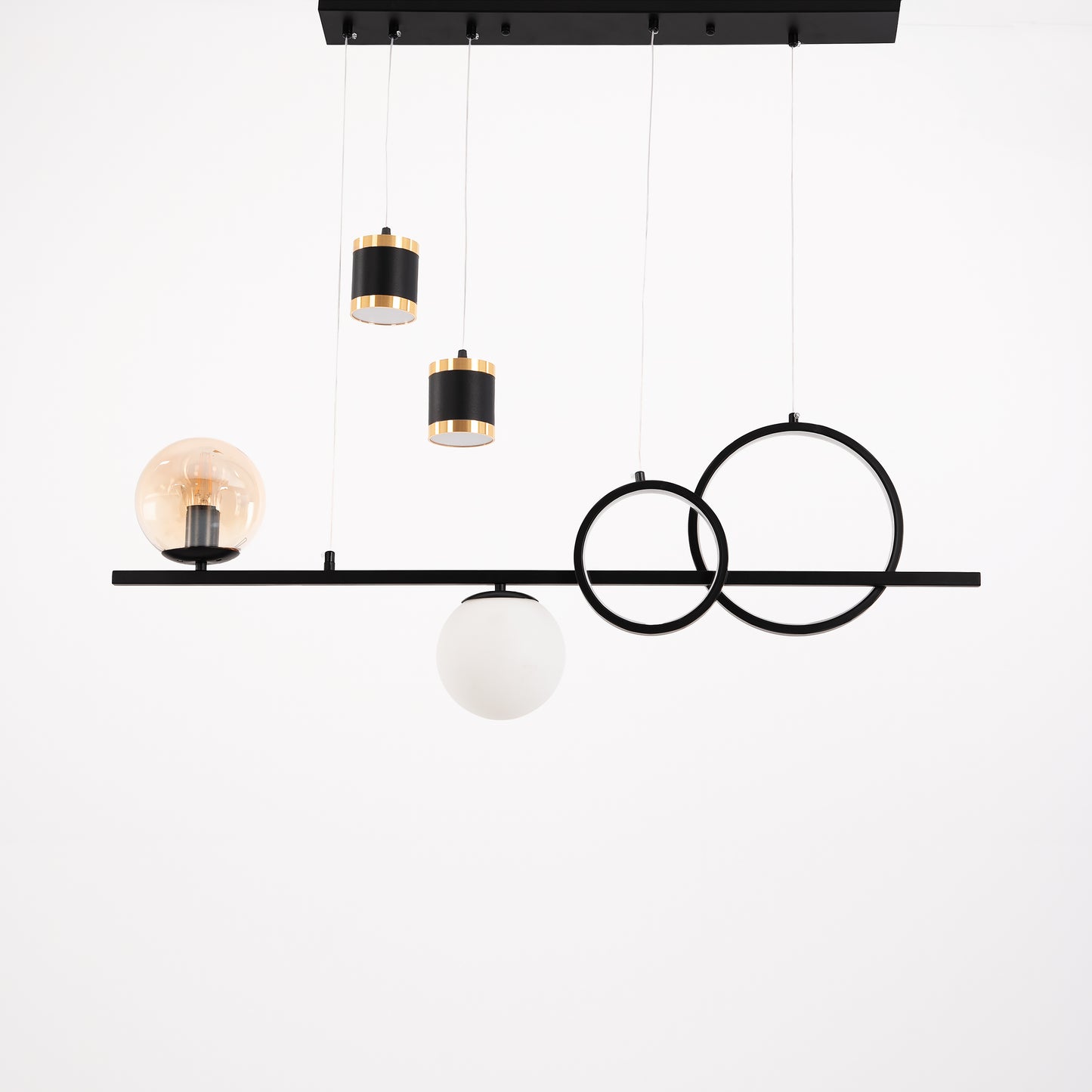 Modern pendant necklace,  black