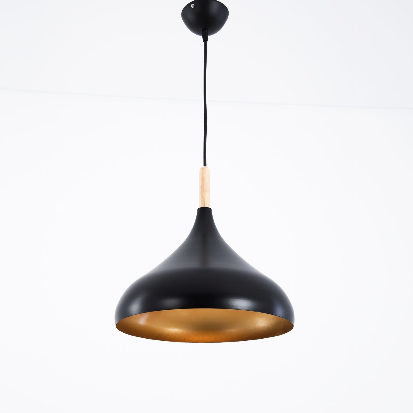 Modern Black Metal Pendant Light Single Head E27 Ceiling Hanging Lamp