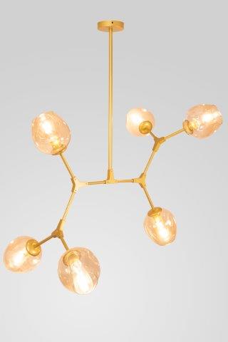 Modern Gold Pendant Light 6 Heads E27 Metal Ceiling Hanging Chandelier